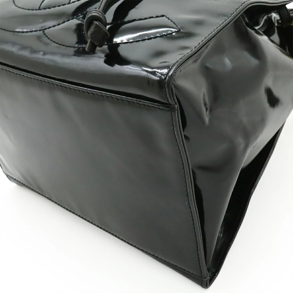 CHANEL Black Leather Logo Shoulder Bag - Picture 4 of 10